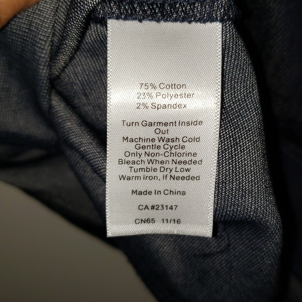 TALBOTS- Dark Stretch Denim Pencil Skirt w Lace Up Front, Size 4 Petite - Picture 7 of 7